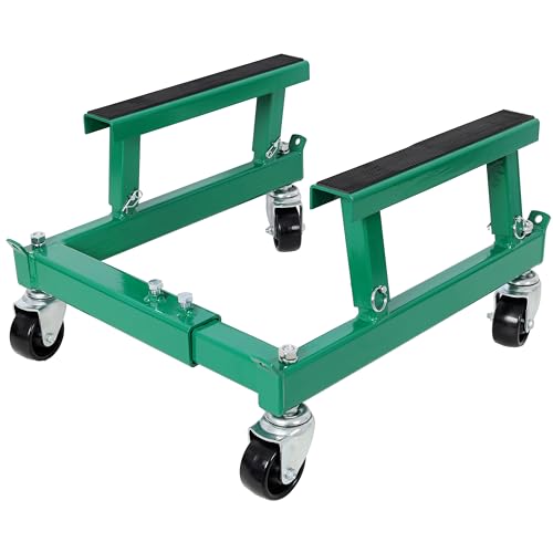 Motorcycle Engine Cradle Dolly 1500lbs, Engine Stand with 4×360° Swivel Wheels Heavy Duty Racks for Motorcycle Maintenance, Engine Stand (Green) - color: Green