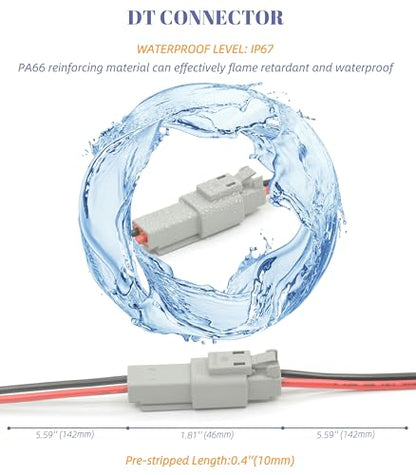 DT 2 Pin Connector Kit Waterproof Electrical Connector 16 AWG Male and Female Automotive Wire Connectors for Car Truck Boat, Dt Connector 6 Sets (2 Pin 6 Sets) - size: 2 Pin 6 Sets