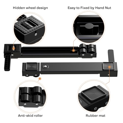 Appliance Rollers Heavy Duty,Newest Extendable Appliance Sliders,Liftable Washing Machine Base,Easily Move Washer and Dryer Machines,Refrigerators,Furniture-Black - color: Black