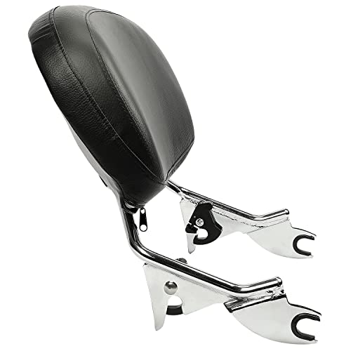 ECOTRIC Detachable Passenger Backrest Sissy Bar Compatible with 2009-2024 Harley Touring Road King Street Glide Road Glide Electra Glide Rear Pad Chrome