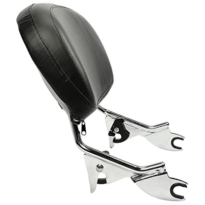 ECOTRIC Detachable Passenger Backrest Sissy Bar Compatible with 2009-2024 Harley Touring Road King Street Glide Road Glide Electra Glide Rear Pad Chrome