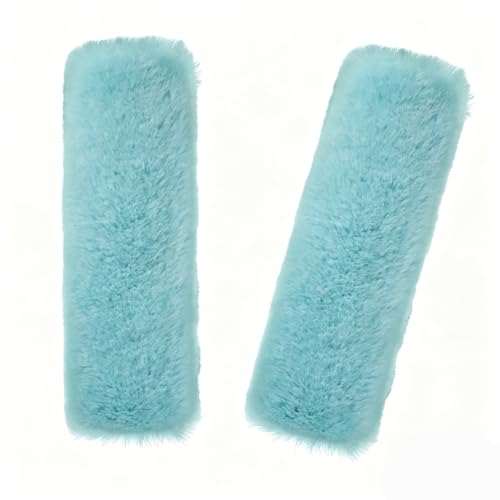 Soft & Cozy Australian Sheepskin Car Seat Belt Covers,2 Pack Fluffy Seatbelt Pads, Genunie Sheepskin Fur Shoulder Straps Cushions for Adults Kids Women and Men (Mint Green) - color: Mint Green