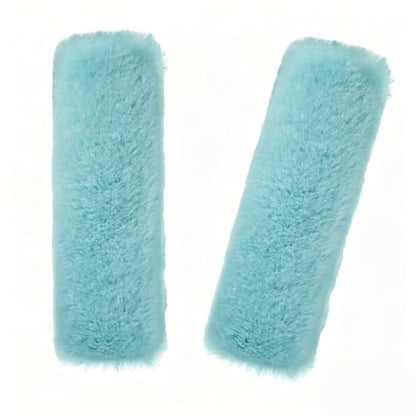 Soft & Cozy Australian Sheepskin Car Seat Belt Covers,2 Pack Fluffy Seatbelt Pads, Genunie Sheepskin Fur Shoulder Straps Cushions for Adults Kids Women and Men (Mint Green) - color: Mint Green