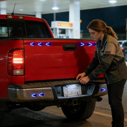 Led Strobe Lights, Bright Warning Beacon, Strobe Light with Adhesive Mount, Beacon Lights with Colorful Leds, Automotive Safety Tools, Light for Automotive Bike Motorcycle Road Trip Night Driving Use - color: Blue