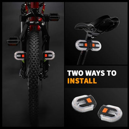 Bike Tail Light with Turn Signal, Split Bicycle Rear Lights, USB Rechargeable Turn Signal Bike Taillights for Cycling, Cyclist Safety Warning Bike Light 5 Mode (Only One Remote Control) - color: 4PC Yellow+Red