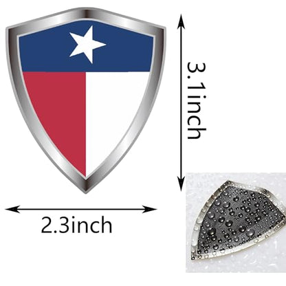 Texas Flag Decal Sticker - Texas State Flags Shield Shape Reflective Vinyl Car Stickers - for Car Window Bumper Laptop Waterproof Sticker (5Pcs) - color: Texas