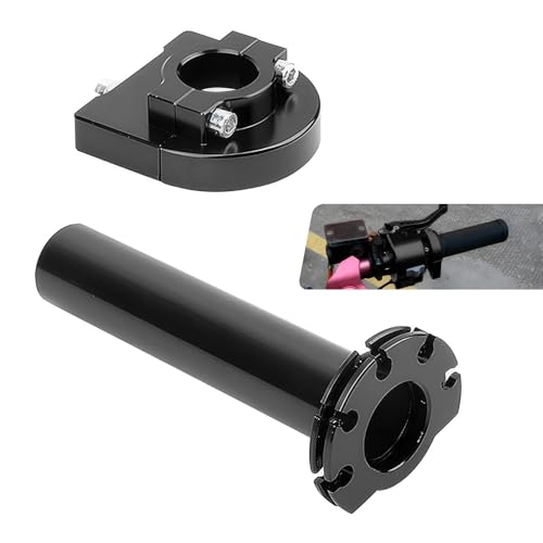 Motorcycle Throttle Grip, 22 mm 7/8" Alloy Quick Throttle Twist Grip, CNC Technology Anti-Slip Rustproof Handlebar Accelerator Replacement, for Most Motorcycles, Scooters, ATVs (Black) - color: Black