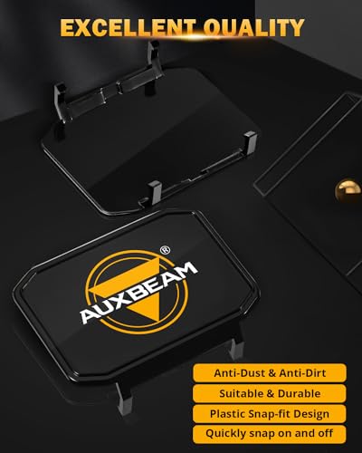 Auxebam 4 inch Black Offroad Light Covers, 2Pcs LED Cube Pod Cover Waterproof Polycarbonate Protective Lens for LED Cube Lights Driving Fog Light (Not Fit for Amber Spot Beam 'ZD000706') - color: Black Offroad Light Cover (Not Fit for ZD000706)