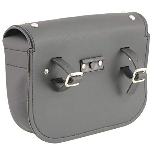 Milwaukee Leather SH633 Black PVC Extra Large 'Studded' Motorcycle Windshield Bag with Turn Lock - One Size