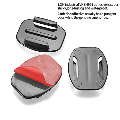 18 Set Helmet Adhesive Sticky Mount, Compatible with GoPro Hero 10/9/8/7, Fusion, 6/5/4, Session, Action Camera
