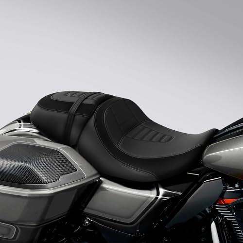 C.C. RIDER Low-Profile Rider&Passenger Seat Fit for Harley Touring 2023-2025 CVO Street Glide FLHXSE CVO Road Glide FLTRXSE 2024-2025 Street Glide FLHX Road Glide FLTRX FLTRXSTSE - size: 01# Black