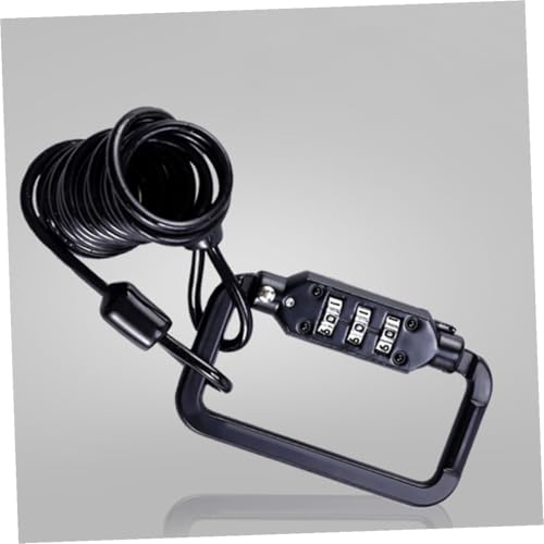 Mikikit Portable Helmet Lock Cable, Security Bike and Motorcycle Tamper-Proof Steel Wire Lock with Combination Code, Lightweight Alloy Spring for Outdoor Cycling and Motorbike Safety