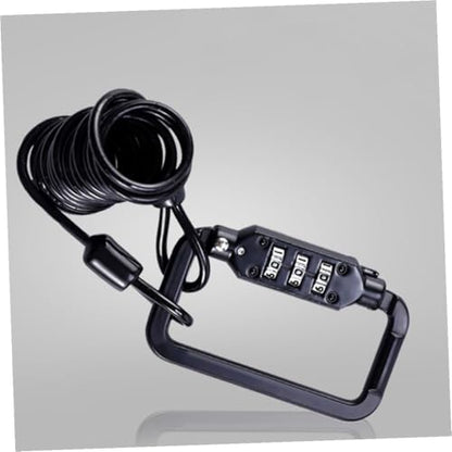 Mikikit Portable Helmet Lock Cable, Security Bike and Motorcycle Tamper-Proof Steel Wire Lock with Combination Code, Lightweight Alloy Spring for Outdoor Cycling and Motorbike Safety