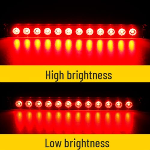 12 LED Red Trailer Brake Tail Light, 2 Pack 16” LED Bar Stop Turn Signal Tail Lights Waterproof Brake Strip Red Light for Marine Boats Golf Cart Offroad Truck RV UTV ATV