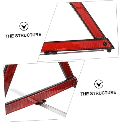 KOMBIUDA 2Pcs Auto Warning Triangle Compact Car Safety Tool Road Emergency Sign Reflective Warning Triangle for Vehicles Easy to Use Store