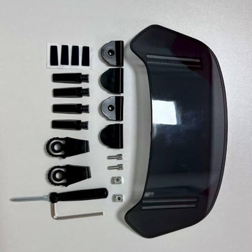 Motorcycle Windshield Extension, Adjustable Clip-On Windscreen Extender, Wind Deflector Spoiler Air Deflector, Universal Fit (Clear-14.1x5.9") - color: Clear-14.1x5.9"
