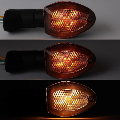 Motorcycle Turn Signals - Amber Light,12V, Halogen Indicator Light Waterproof Smoke Lens Fits SUZUKI DRZ 400S /GSX-S 750Z /GSX 1250FA SV 650X DL650 /V-Strom 650 (Pair) - color: Smoke