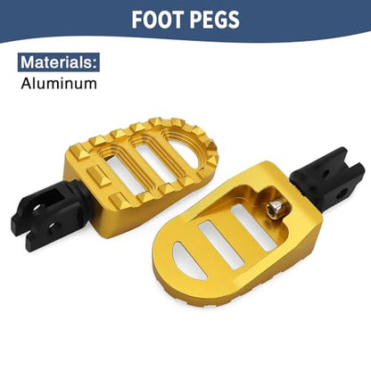 Motorcycle Foot Pegs MX Front Pegs Footrest Fit for Harley 2018-later Softail Low Rider S Breakout FXLRS Fat Bob 114 Street Bob FXBB Fat Boy Sport Glide FLSB (Gold) - color: Gold