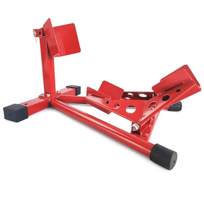 Heavy-Duty Motorcycle Wheel Chock & Front Stand - 1500LB Capacity - Adjustable Tire Holder for 16-21 Inch Wheels - Secure Suspension for Trailers, Garage, Cruiser, Sport & Dirt Bikes - Red, Tire Size - size: 16-21