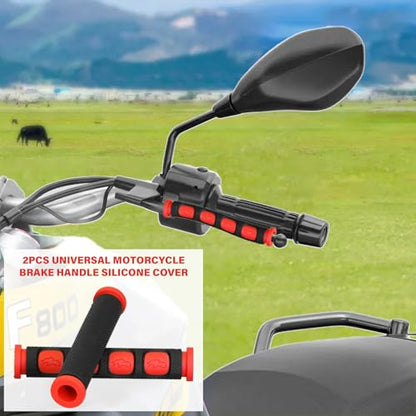 2Pcs Universal Motorcycle Brake Lever Cover Handle Silicone Sleeve Motorbike Bicycle Handles Grips Protection Accessories - color: red