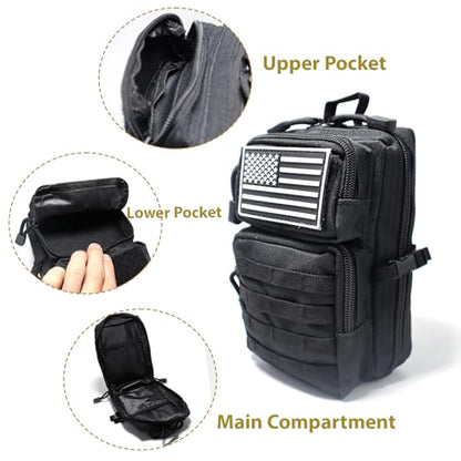 Tactical Molle Utility Pouch, Compact EDC Tool Pouch Bag Tactical Phone Pouches Medical EDC IFAK Pack Mini Waist Pouches - color: Khaki