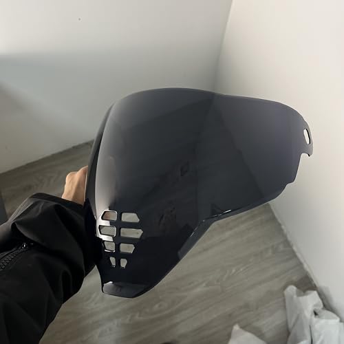 YMTSGEA Airflite Helmet Visor Replacement for IC-06.Motorcycle Helmet Shield UV Protection Compatible with Airflite IC-06 (Deep Black) - color: Deep Black