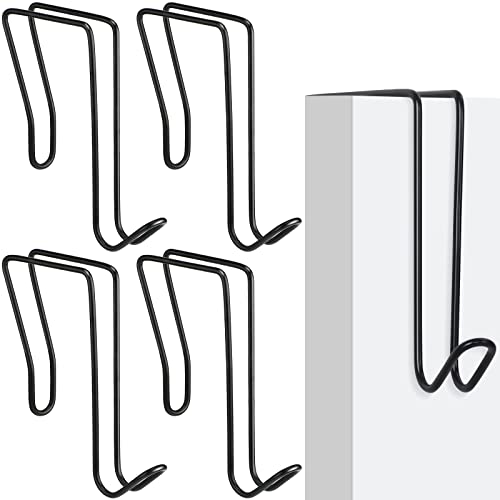 Oudain 4 Pack Wire Cubicle Hooks for Coat Wall Panel Over Cubicle Hanger Accessories for Office Partition Door Picture (Black) - color: Black