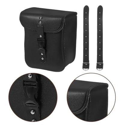 2pcs Universal Pu Leather Motorcycle Front Fork Bags Waterproof Handlebar Storage Pouches for Electric Bikes and Motorbikes, Small Motorcycle Accessories Tool Bags for Rider