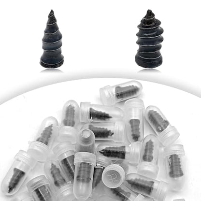 40Pcs Tire Repair Rubber Nail, Spiral Rubber Nails & Screw Plugs Tire Repair Kit Self-Service Vacuum Tire Puncture Repair Tool for Car, Motorcycle, Truck, Tractor, Jp -Reliable Tire Repair - size: 40Pcs
