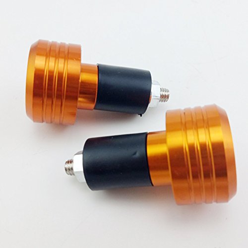 Motorcycle Handlebar Ends,7/8'' Handle Bar Slider Caps Weight Plugs CNC Aluminum (Orange) - color: Orange