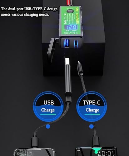 Motorcycle Phone Charger for Harley Davidson Road Glide 1998-2024 2025 2026, Motorcycle Waterproof Quickly Charging Adapter, Handlebar Mount USB Charger