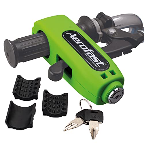 Throttle Motorcycle Locks Anti Theft Handlebar Lock by Loadfast. Best Heavy Duty, Motorcycle Anti Theft Lock for Your Motorbike, ATV, Dirt Bike and Scooter - (Green) - color: Green