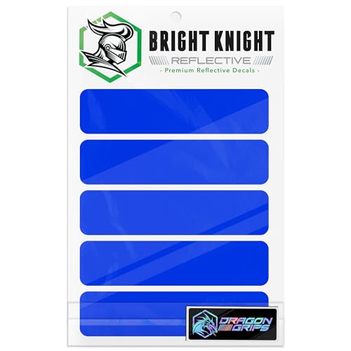 Bright Knight Decals Motorcycle Helmet Decals - 5 Pcs Blue Reflective Tape Decal, 3M Retro Reflective Stickers for Helmet Vinyl - color: Blue, size: Pack of 1