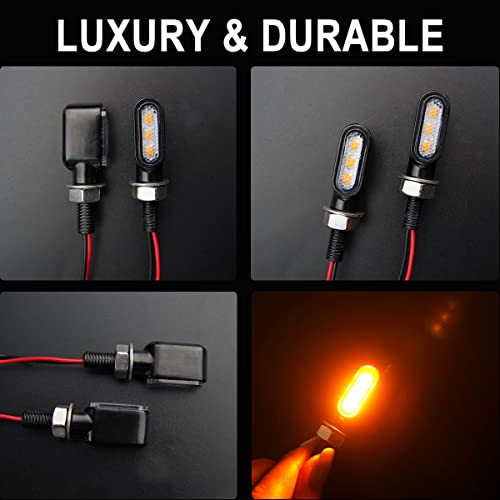 mini led turn signals motorcycle blinkers dirt bike Rear front turn signals universal bullet signal lights suitable for honda harley suziki motorycles (TURN03) - color: 3 led chips