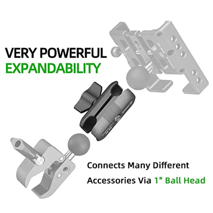 FANAUE Double Socket Arm Compatible with RAM Mounts B Size Ball Head and Bike Motorcycle Phone Holder, Fits Industry All Standard 1" Ball Adapters (da-60) (Pack of 2) - size: da--60 (Pack of 2)
