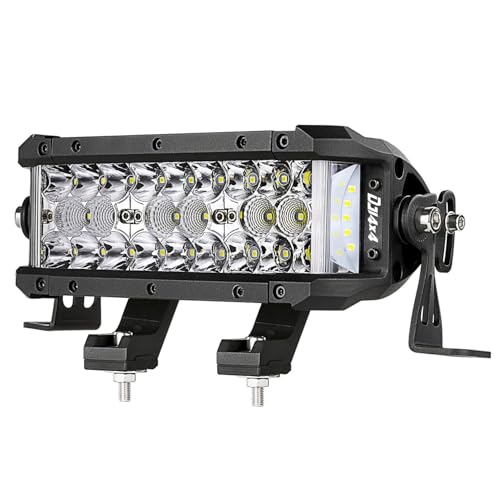 LED Light Bar, 8 Inch 102W Triple Row Side Shooter LED Pods Off Road Spot Flood Combo Beam Waterproof Driving Fog Lights for Trucks ATV UTV SUV Tractor Dirt Bike Motorcycle Boat - size: 7.5 Inch
