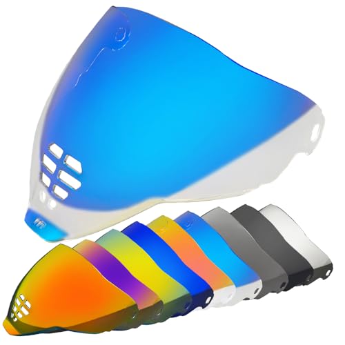 YMTSGEA Airflite Helmet Visor Replacement for IC-06.Motorcycle Helmet Shield UV Protection Compatible with Airflite IC-06 (Revo Clear Blue) - color: Revo Clear Blue