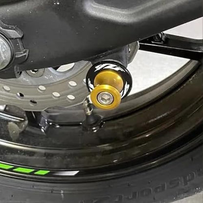 2pcs 6MM M6 X1.5 Motorcycle Swing arm Sliders Spools CNC Swing Arm Stand Screw for Yamaha YZF R1 R3 R6 R25 R1000 (Gold) - color: Gold