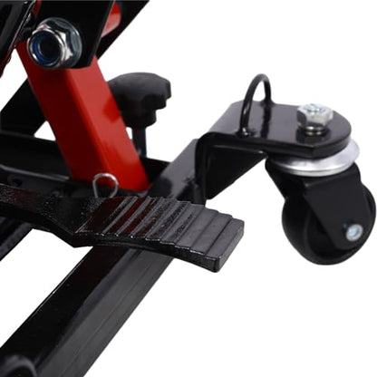 1500 LBS Hydraulic Motorcycle Lift Jack ATV Scissor Jack with 4.5"-15" Lifting Range Motorcycle Lift with Non-Slip Platform and Safety Lock Portable Dirt Bike Stand Lift for Garage Maintenance