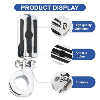 PSLER Motorcycle Highway Pegs-1.25" Motorcycle Highway Crash Bar Foot Pegs Universal for Bike With 1-1/4" Engine Guard Chrome3