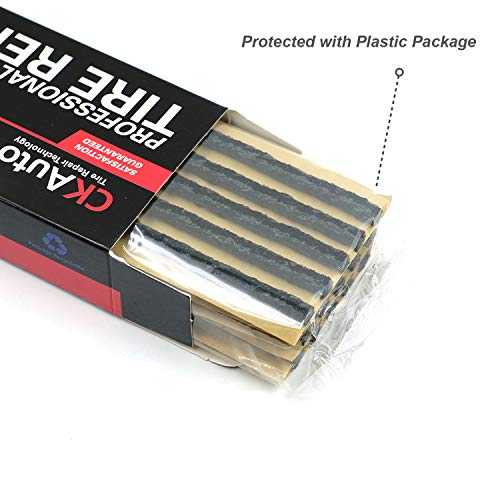 CKAuto 60pcs 4" Black Tire Repair Strings, Automotive Tool Tire Repair Plugs for Tubeless Off-Road Tires Car, Bike, ATV, UTV, Wheelbarrow, Mower - color: Black, size: 4" x φ0.236" 60pcs