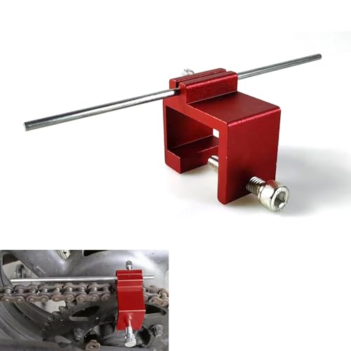 Chain Alignment Tool, Quick & Accurate Metal Chains Adjustment Tool, Rust-proof Metal Professional Chain Straightener, for Motorcycles, Scooters, Bike, ATVs, Mopeds (Red) - color: Red