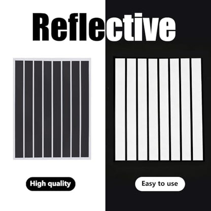 WEBEEDY 24 Pcs Black Reflective Tape Motorcycle Helmet Reflective Stickers Night Visibility Reflectors Helmet Decals Acrylic Safety Tape Reflectors for Outdoor Cycling Gear,150x12mm/5.9x0.47 inch