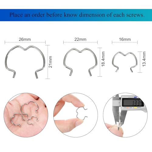 60pcs 800-801 Quick Connector Clips, 3 Different Size20-3/8''20-1/2''20-5/8'' Transmission Oil Cooler Line Clips, Transmission Radiator Hose Retaining Clips,Metal 304H Stainless steel Material