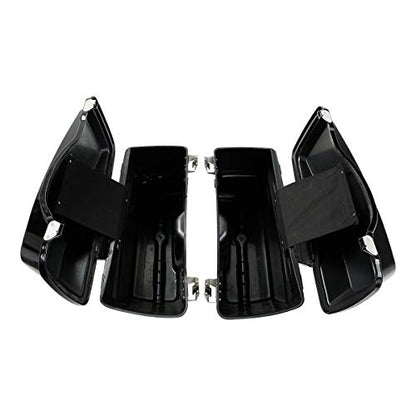 TCMT Hard Saddle bags Trunk w/Lid Latch Key & Liners Carpet Insert Fits For Harley HD Touring CVO Road Glide Road King Street Glide Electra Glide Ultra Classic 1994-2013 - color: Vivid Balck Chrome Latches#A