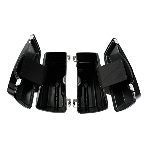 XMT-MOTO Hard Saddlebags Saddle bags W/Lid Latch Key Fit for Harley Davidson 1994-2013 Touring road king ultra street glide electra glide and 1984-2017 Softail Gloss Black - color: Gloss Black/Chrome Latches, size: Standard