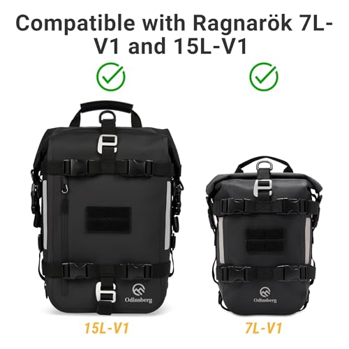 Odinsberg Ragnarök Motorcycle Cinch Straps V1-2 Pack – Compatible with Ragnarök 7L & 15L Bags V1 (not 30L version) – Quick Release Buckle Motorcycle Tie Down Straps | Luggage Straps for Motorcycles