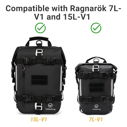 Odinsberg Ragnarök Motorcycle Cinch Straps V1-2 Pack – Compatible with Ragnarök 7L & 15L Bags V1 (not 30L version) – Quick Release Buckle Motorcycle Tie Down Straps | Luggage Straps for Motorcycles