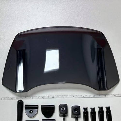 Motorcycle Windshield Extension, Adjustable Clip-On Windscreen Extender, Wind Deflector Spoiler Air Deflector, Universal Fit (Gray-11.4x6.1") - color: Gray-11.4x6.1"