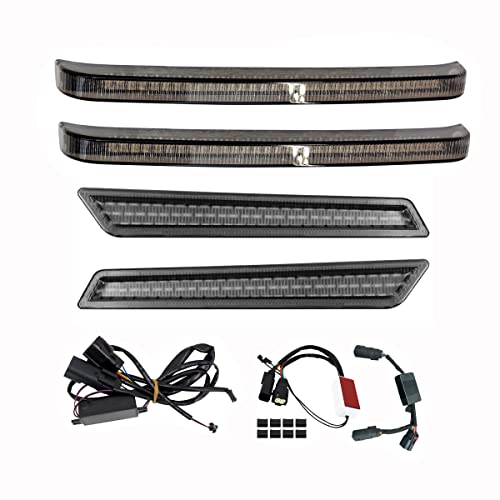 Motorcycle Saddlebag Latch Lights Cover & Sequential Brake Turn Signals Tail Light Set Fit for Harley Touring Street Glide Electra Glide Road Glide Road King Ultra Limited 2014-2022 Smoke